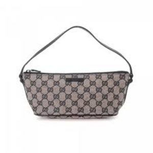 GUCCI BLUE MINI SHOULDER BAG GG MONOGRAM BAGUETTE